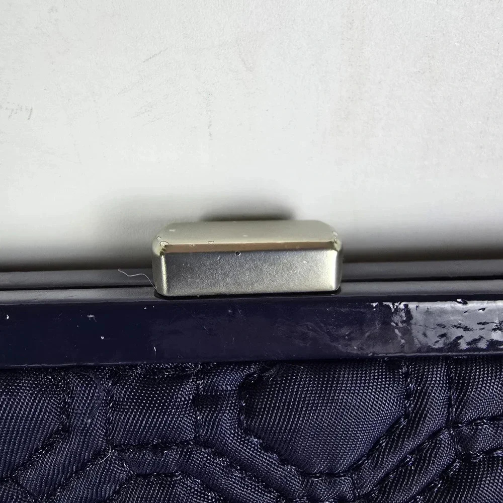 Vera Bradley Navy Blue Short Chain Handle Quilted Handbag - Picture 8 of 15